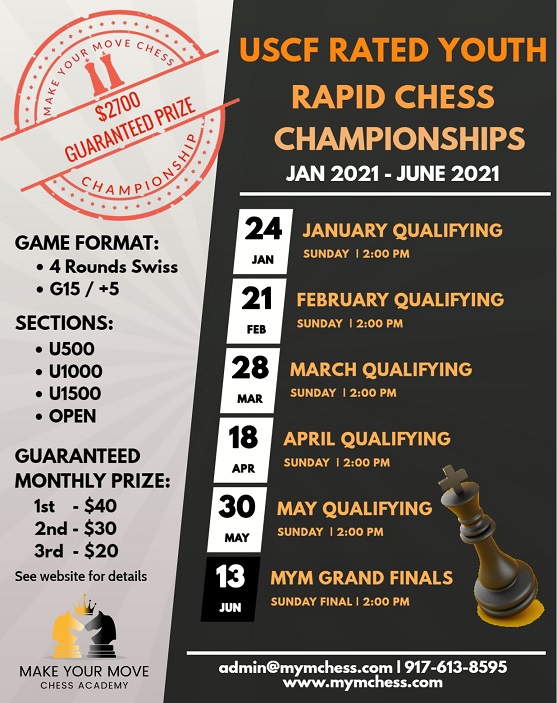 US Chess Federation Youth Rapid Chess Championships – $2700 Guaranteed  Prize – Make Your Move